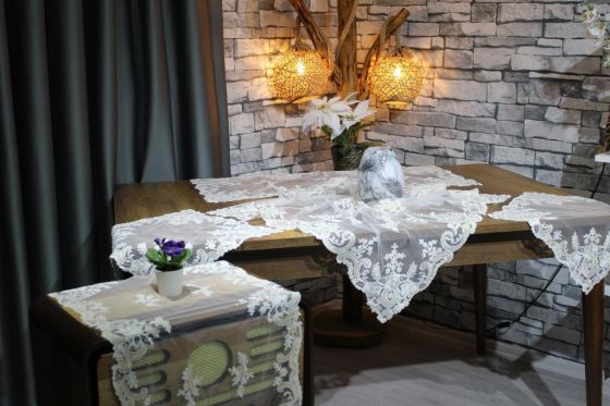 Akasya 5 Parça Salon Takımı Krem Gold - Çeyiz Diyarı (1)