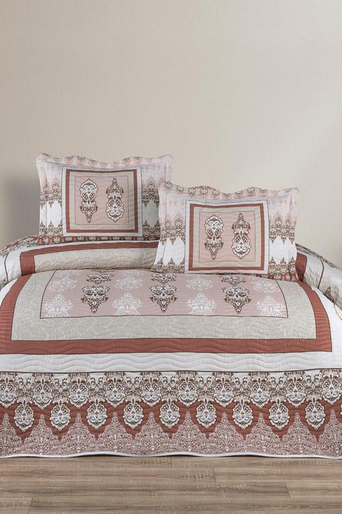 Alina Baskılı Kapitoneli Çift Kişilik Yatak Örtüsü - 1