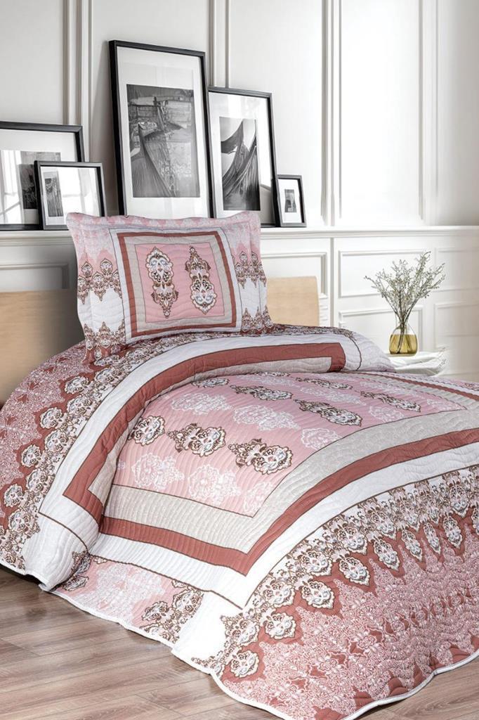 Alina Baskılı Kapitoneli Tek Kişilik Yatak Örtüsü - 1