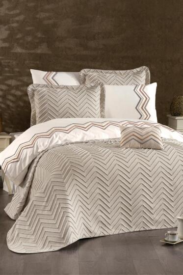 Almila Gelin Seti 8 Parça Cappucino - Çeyiz Diyarı