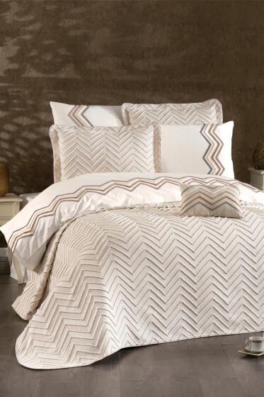 Almila Gelin Seti 8 Parça Ekru - Çeyiz Diyarı