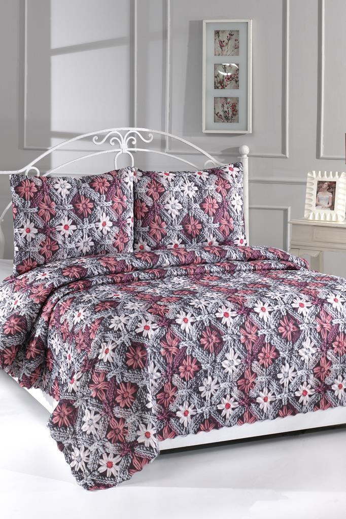 Alvera Ultrasonik Kapitoneli 5D Baskılı Çift Kişilik Pike Takımı - 2