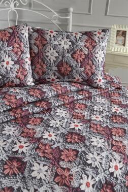 Alvera Ultrasonik Kapitoneli 5D Baskılı Çift Kişilik Pike Takımı - 3