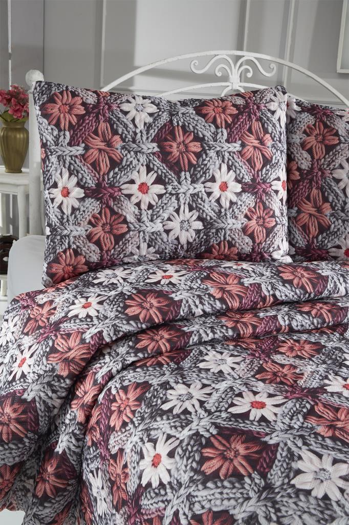 Alvera Ultrasonik Kapitoneli 5D Baskılı Çift Kişilik Pike Takımı - 4