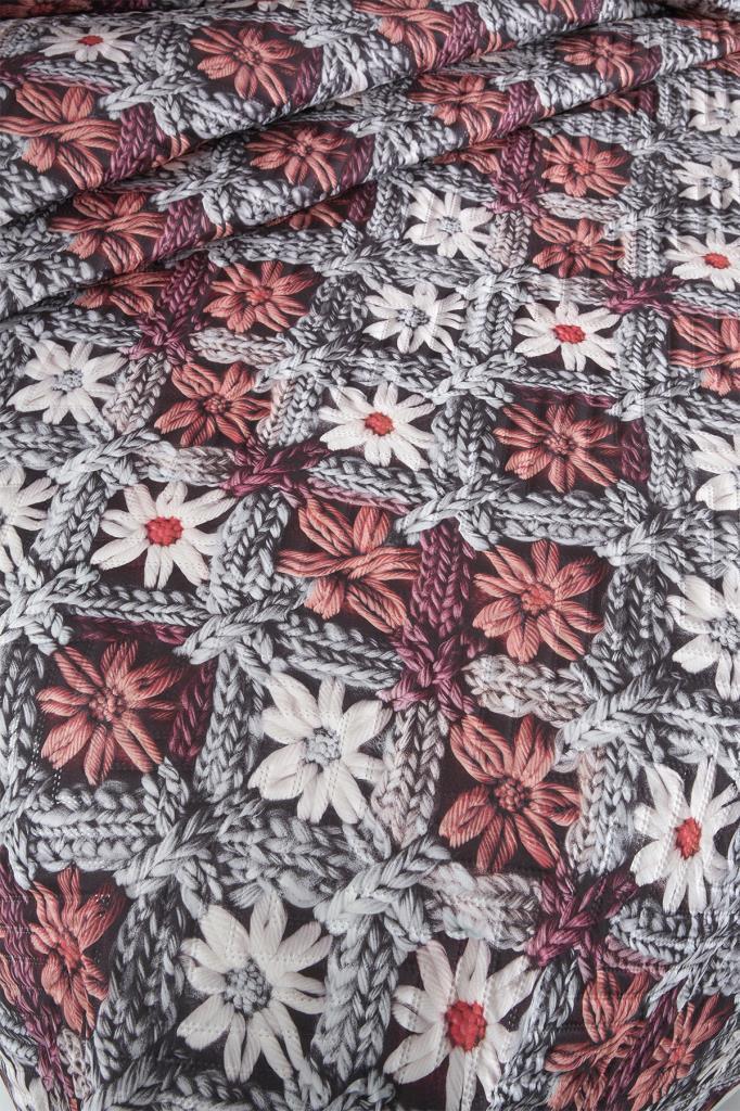 Alvera Ultrasonik Kapitoneli 5D Baskılı Çift Kişilik Pike Takımı - 5