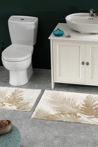 Amber 2'li Paspas Takımı Ekru Altın - Çeyiz Diyarı