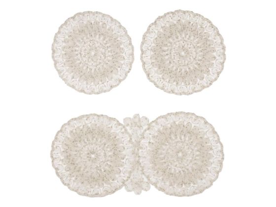 Anglez Kordone İşlemeli Lüx Yatak Odası Takımı Krem Krem - Çeyiz Diyarı