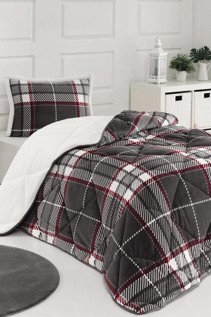 Anna Tek Kişilik Yorgan Takımı 160x240 Cm Gri - 1