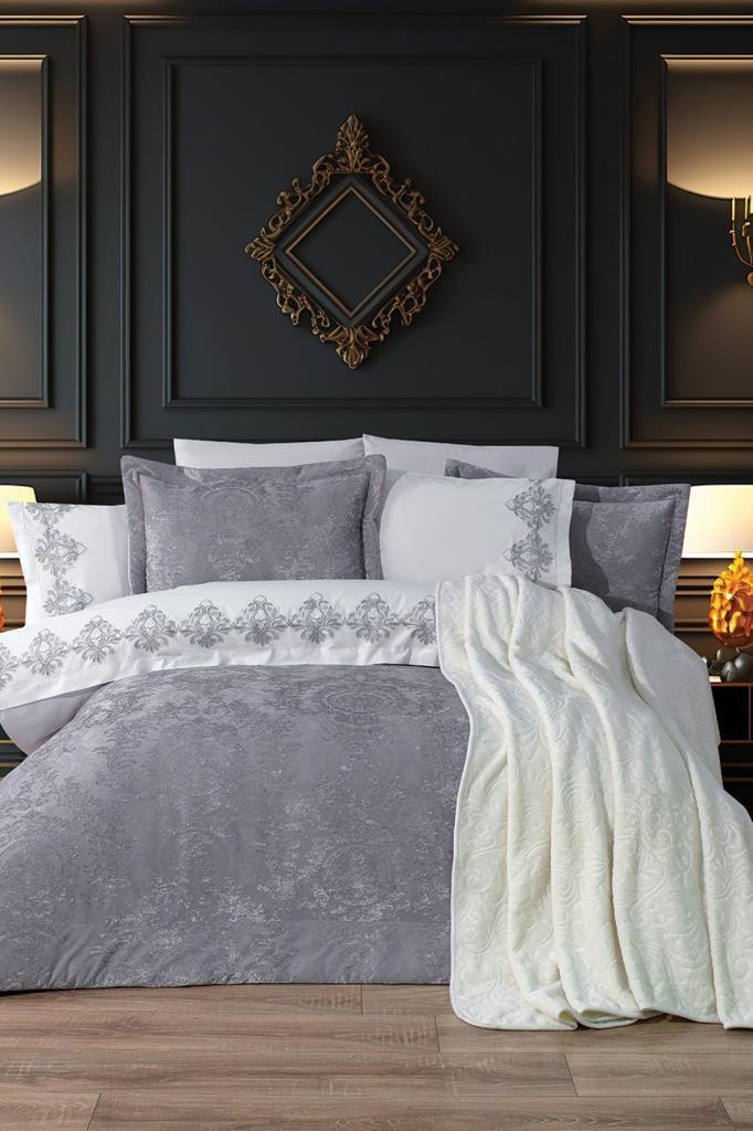 Arbor 10 Parça Battaniyeli Çeyiz Seti Gri - 1