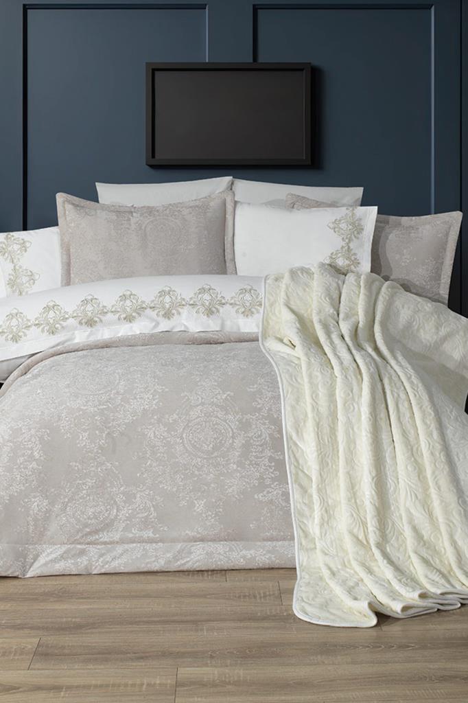 Arbor 10 Parça Battaniyeli Çeyiz Seti Krem - 1