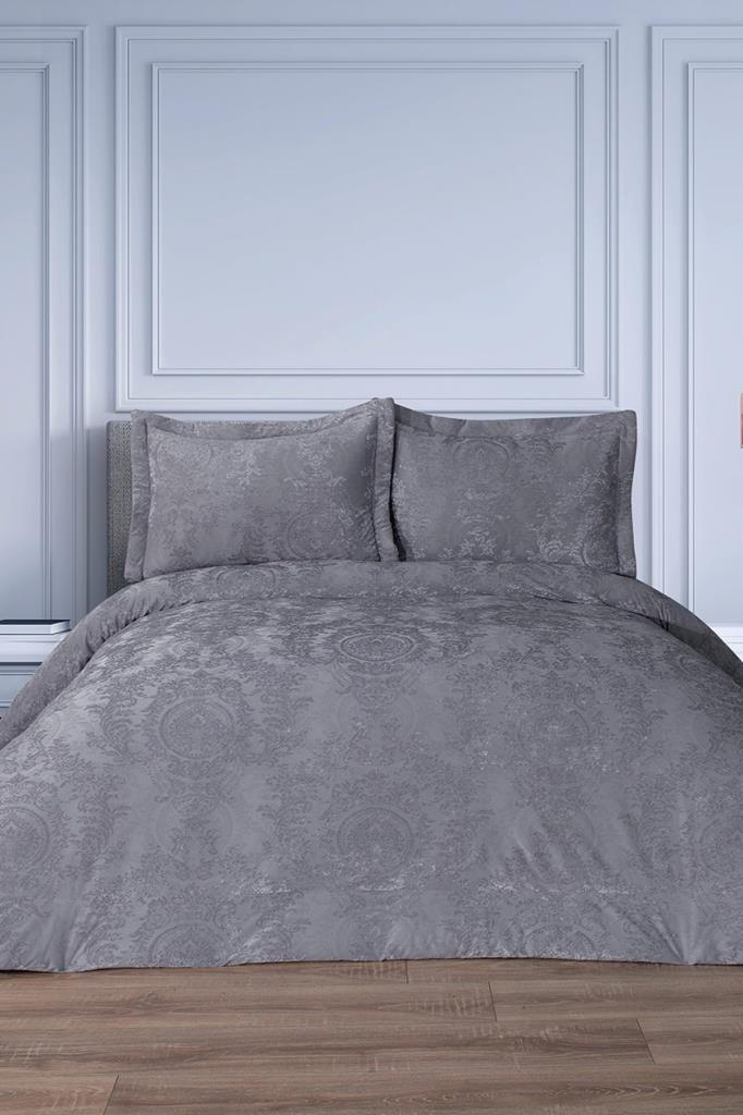 Arbor Elyaf Dolgulu Çift Kişilik 250x255 Cm Yatak Örtüsü Gri - 1