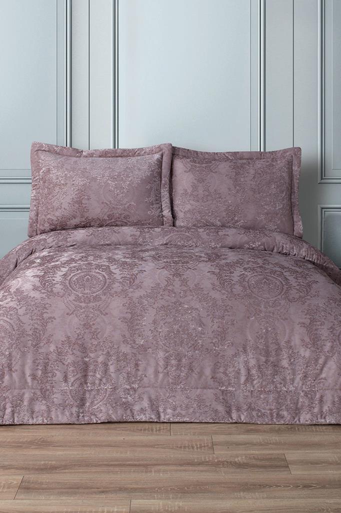 Arbor Elyaf Dolgulu Çift Kişilik 250x255 Cm Yatak Örtüsü Gül Kurusu - 1