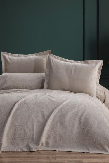 Aren 2 Parça Tek Kişilik Pike Takımı 180x240 Cappucino - Çeyiz Diyarı