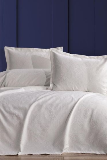 Aren 2 Parça Tek Kişilik Pike Takımı 180x240 Krem - Çeyiz Diyarı