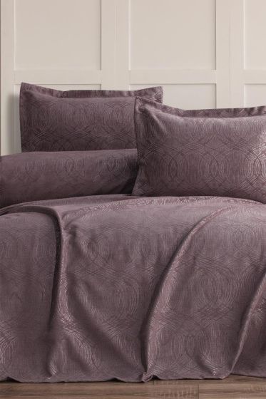 Aren 2 Parça Tek Kişilik Pike Takımı 180x240 Pudra - Çeyiz Diyarı