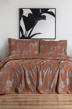 Ares 3 Parça Çift Kişilik Pike Takımı 230x250 Turuncu - 1