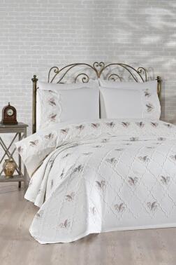 Artemis Nakışlı Şönil 7 Parça Gelin Seti Bej - 1