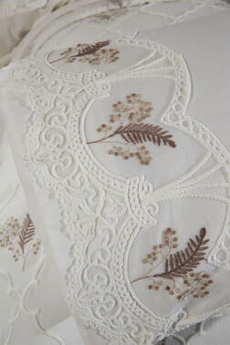 Artemis Nakışlı Şönil 7 Parça Gelin Seti Bej - 3