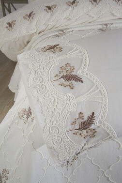 Artemis Nakışlı Şönil 7 Parça Gelin Seti Bej - 4