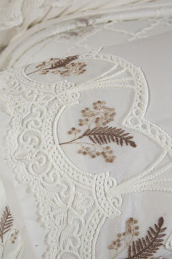 Artemis Nakışlı Şönil 7 Parça Gelin Seti Bej - 6