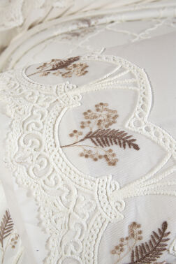 Artemis Nakışlı Şönil 7 Parça Gelin Seti Bej - 8