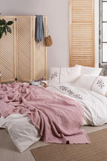 Arya 7 Parça %100 Pamuk Çift Kişilik Pikeli Nevresim Takımı - Çeyiz Diyarı