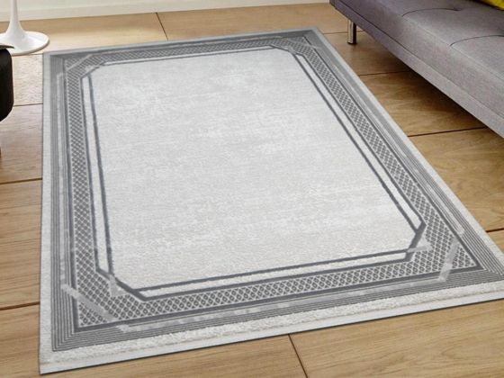 Asel Clasic Gri Bej Dikdörtgen Halı 160x230cm - Çeyiz Diyarı