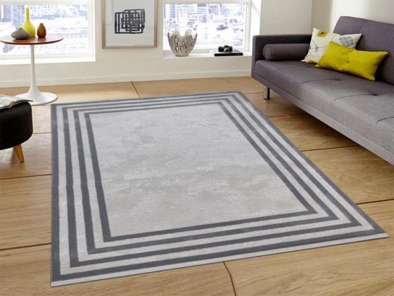 Asel Modern Gri Bej Dikdörtgen Halı 160x230cm - Çeyiz Diyarı