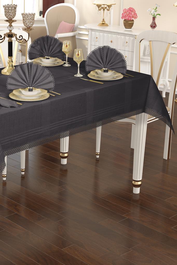 Asu 26 Parça Masa Örtüsü Takımı 160x220 cm Antrasit - 1