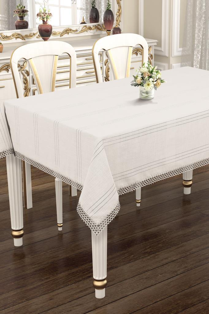 Asu 160x220 cm Tek Masa Örtüsü Krem - 1