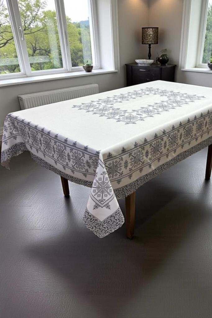 Asude Dertsiz Masa Örtüsü 120x150 cm Gri - 1