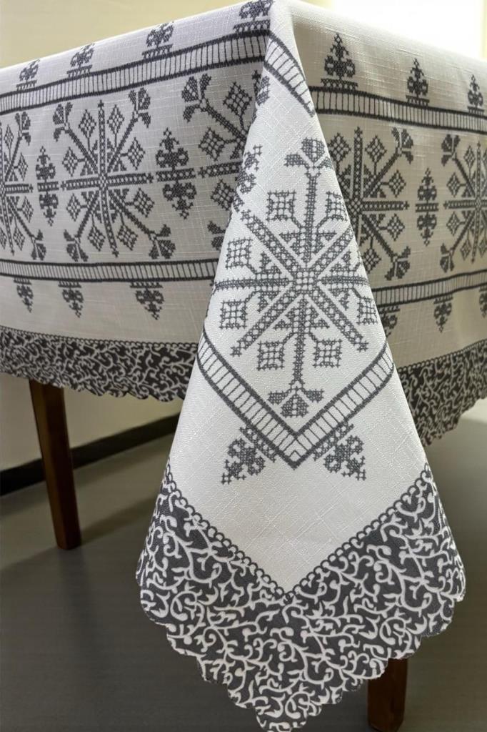 Asude Dertsiz Masa Örtüsü 120x150 cm Gri - 4