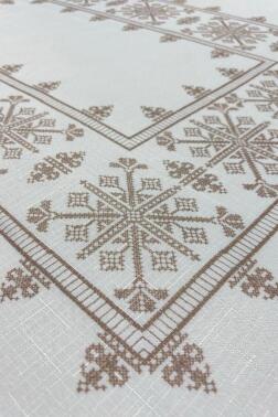 Asude Dertsiz Masa Örtüsü 150x150 cm Kahve - 3