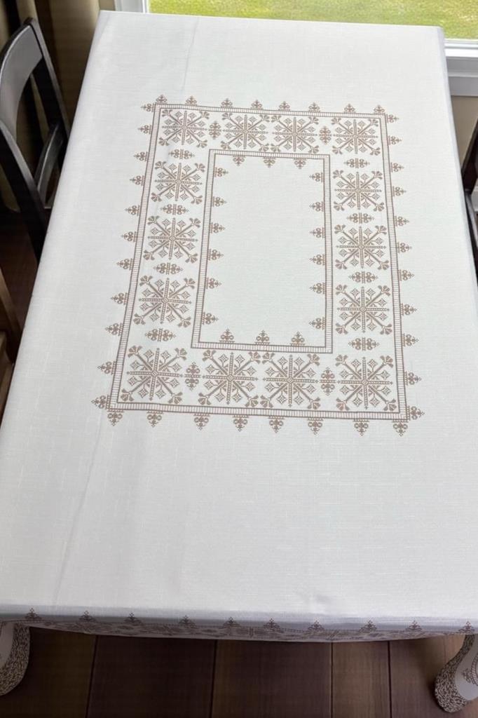 Asude Dertsiz Masa Örtüsü 150x220 cm Kahve - 2
