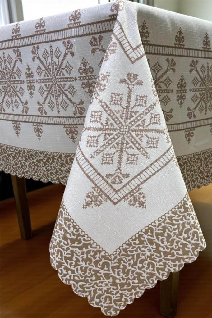 Asude Dertsiz Masa Örtüsü 150x260 cm Kahve - 4