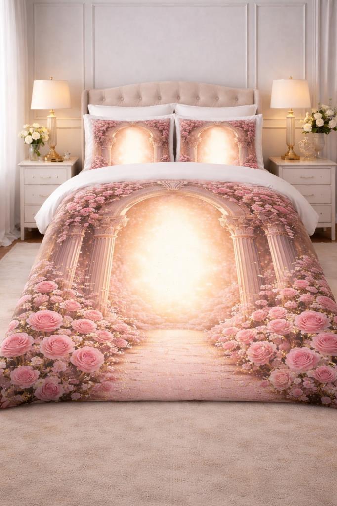 Aurora 5D Baskılı %100 Pamuklu Dört Mevsim Çift Kişilik Nevresim Takımı - 1