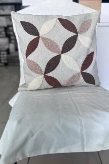Ayla 2li Punch Nakışlı Kırlent Kılıfı 45x45 Cm - Çeyiz Diyarı