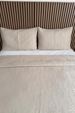 Ayliz 3 Parça Çift Kişilik Yatak Örtüsü 235x245 cm Bej - 2