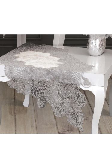 Azra Kordone Lüx Kadife 5 Parça Salon Takımı Krem Silver - Çeyiz Diyarı (1)