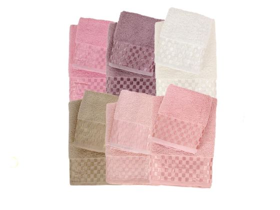 Bambu Soft Dama Desenliı Banyo Havlu Takımı 6 Renk - Çeyiz Diyarı