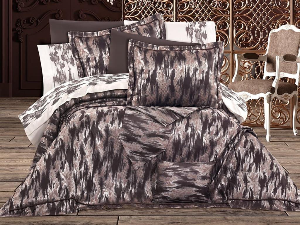 Beatrix 11 Parça Elyaf Dolgulu Lüks Çeyiz Seti Kahve - 1