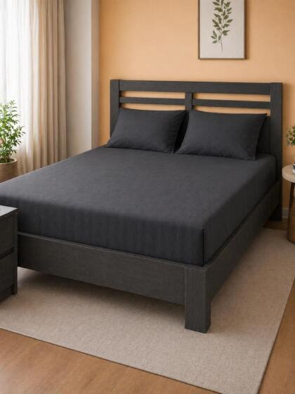 Bella Çift Kişilik 160x200 cm Lastikli Çarşaf Takımı Antrasit - Çeyiz Diyarı