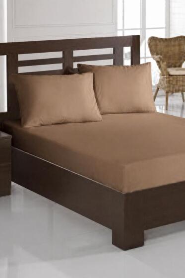 Bella Çift Kişilik 160x200 cm Lastikli Çarşaf Takımı Kahve - Çeyiz Diyarı