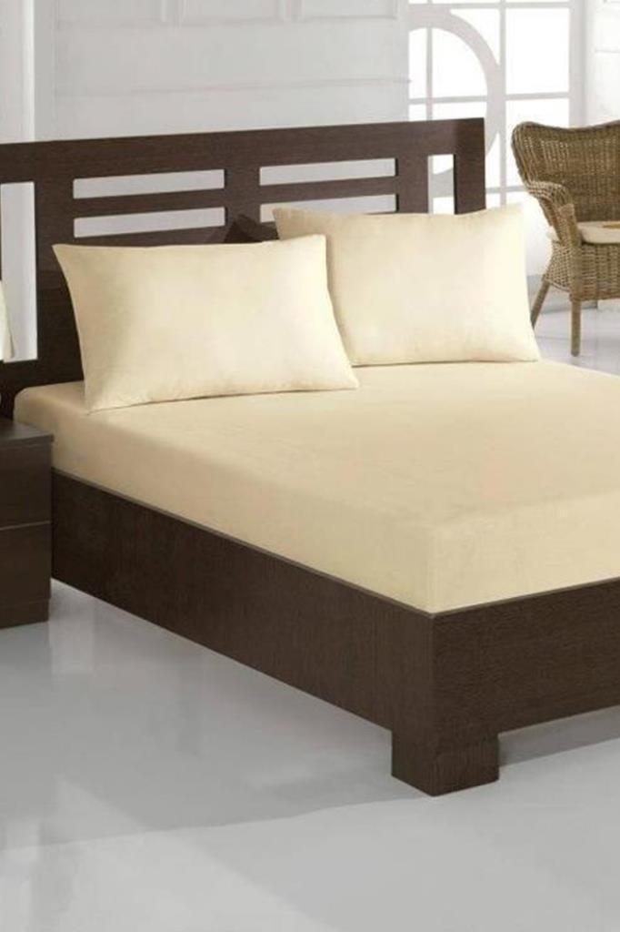 Bella Çift Kişilik 160x200 cm Lastikli Çarşaf Takımı Krem - 1