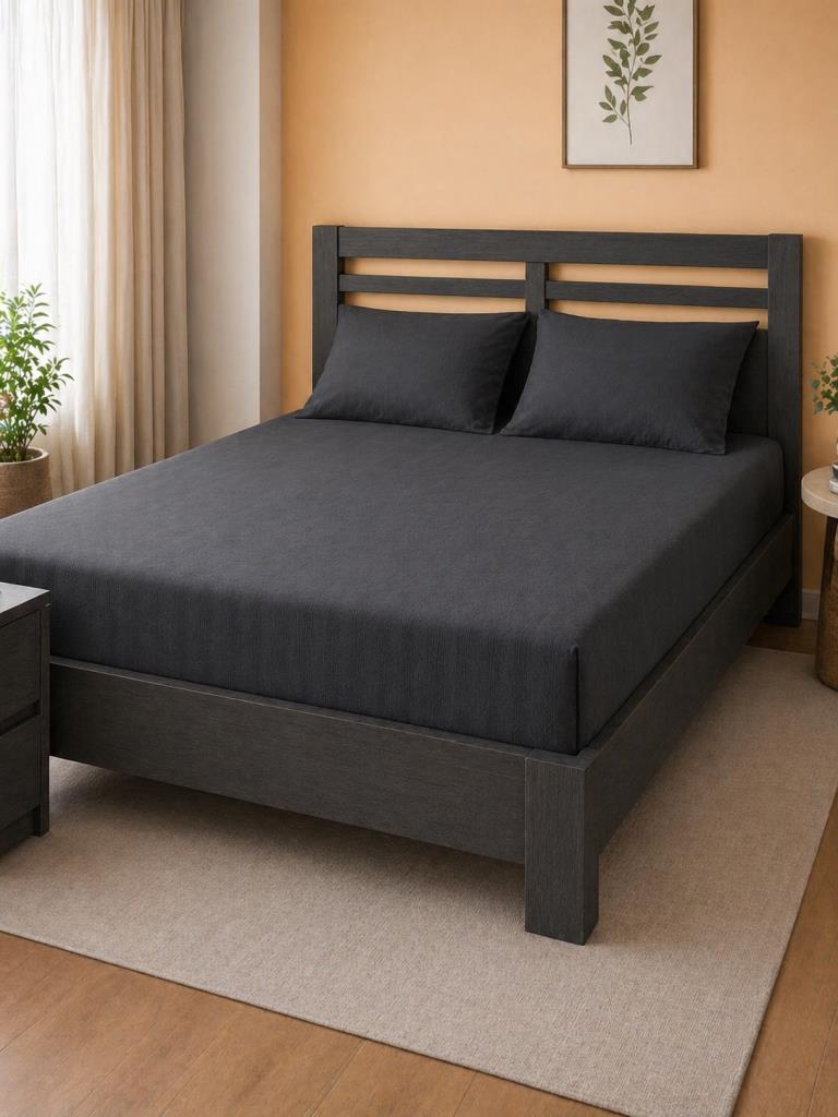 Bella Çift Kişilik 180x200 cm Lastikli Çarşaf Takımı Antrasit - 1