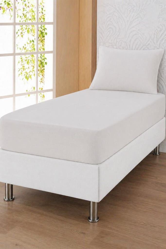 Bella Tek Kişilik 100x200 cm Lastikli Çarşaf Takımı Beyaz - 1