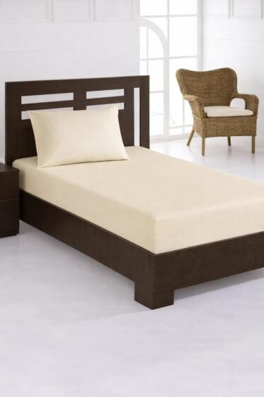 Bella Tek Kişilik 100x200 cm Lastikli Çarşaf Takımı Krem - Çeyiz Diyarı