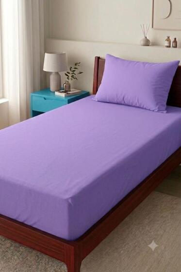 Bella Tek Kişilik 100x200 cm Lastikli Çarşaf Takımı Lila - Çeyiz Diyarı