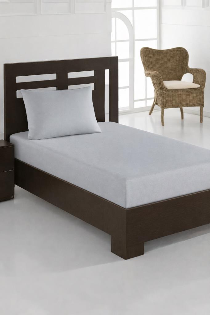 Bella Tek Kişilik 120x200 cm Lastikli Çarşaf Takımı Açık Gri - 1