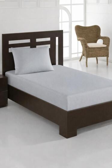 Bella Tek Kişilik 120x200 cm Lastikli Çarşaf Takımı Açık Gri - Çeyiz Diyarı